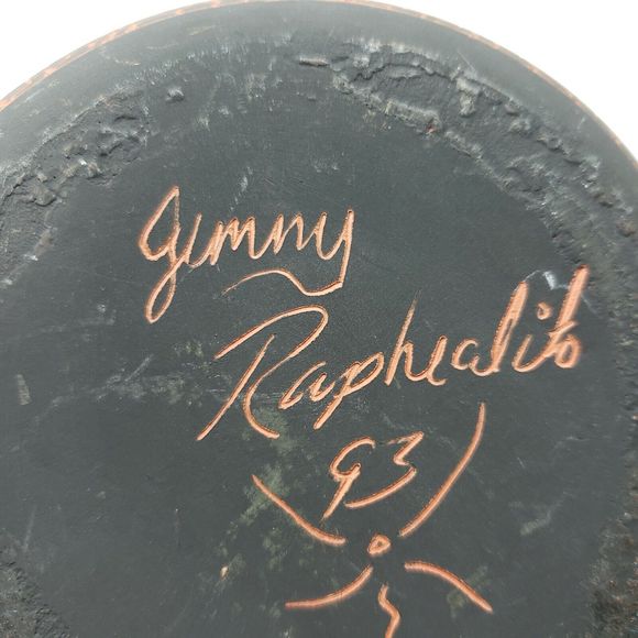 Vintage Navajo Pottery Native American Art Ethnic Etched Seed Pot Vase Signed - Picture 9 of 9